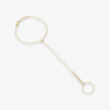 Seven Lab Bezel Diamond Hand Chain