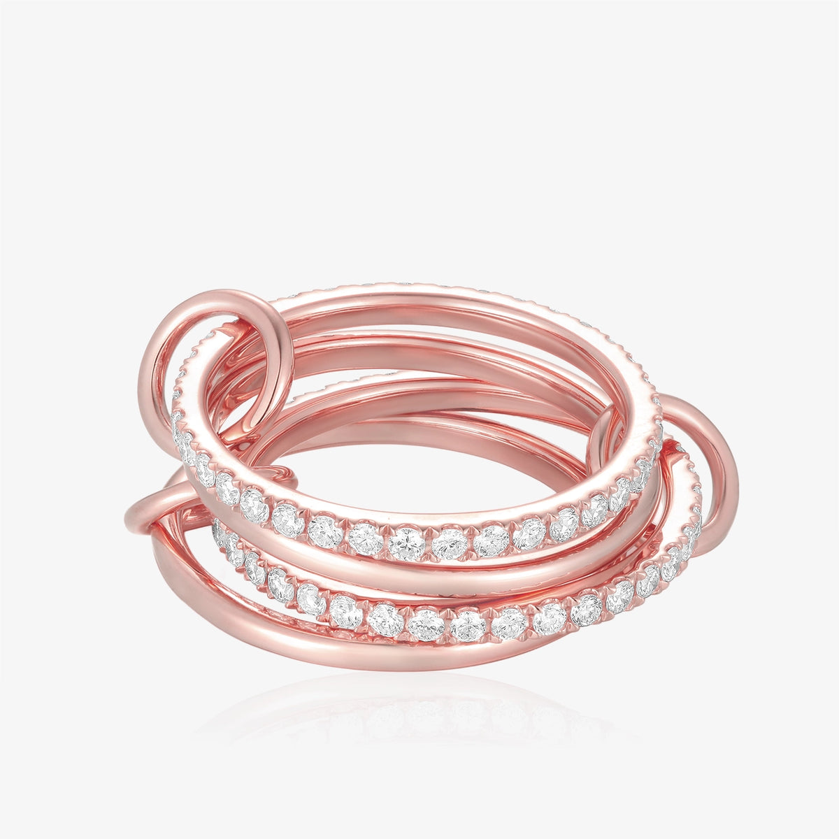 Four Gold Ring With Diamond and Hoop