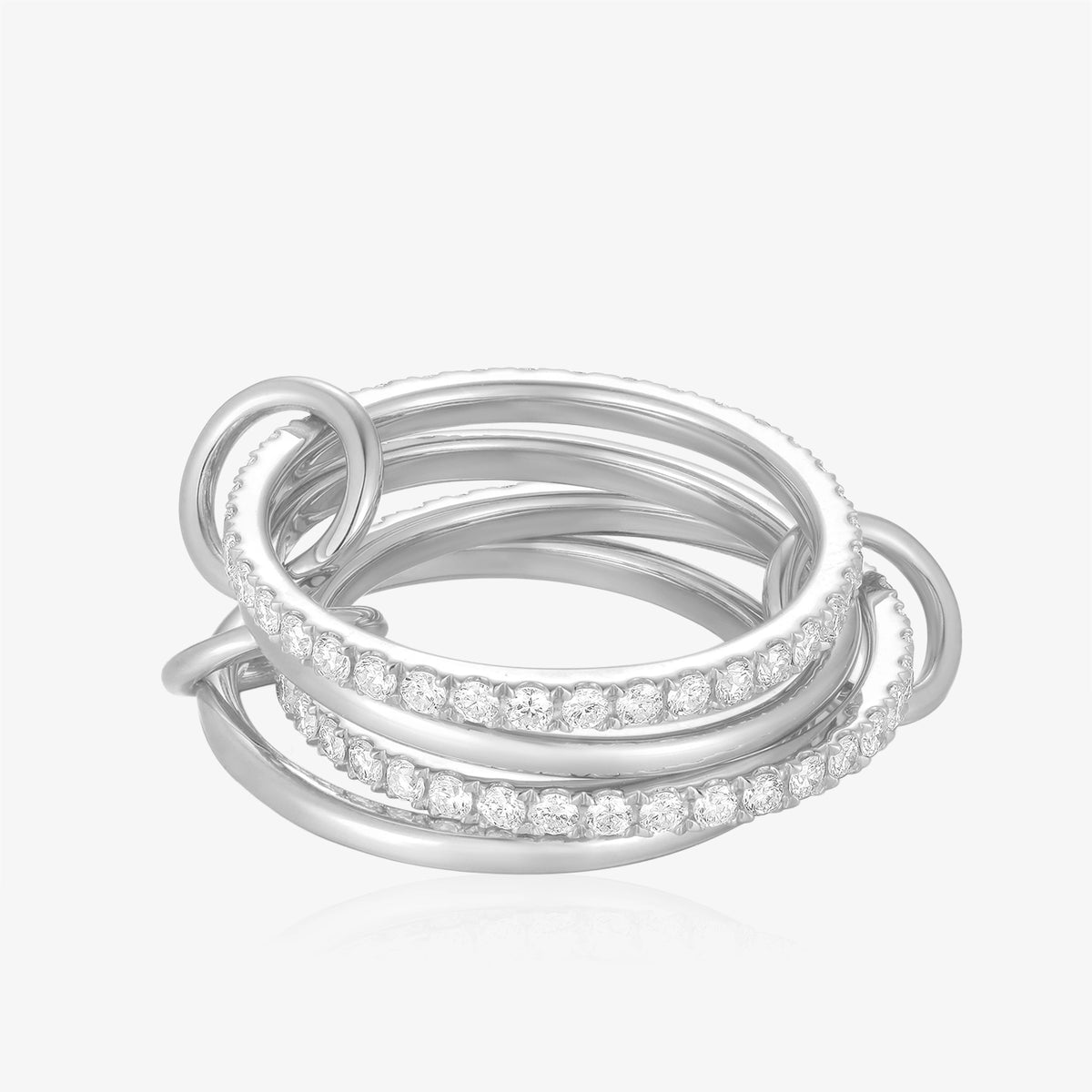 Four Gold Ring With Diamond and Hoop