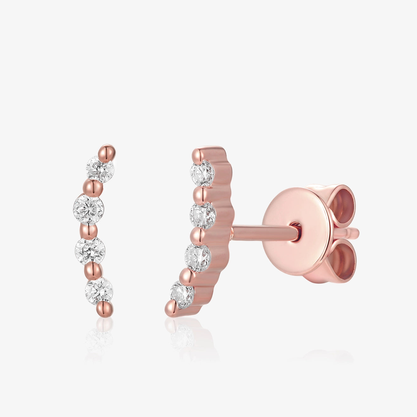 Lab Diamond Graduated 4-Stone Curve Bar Piercing – Vogliajewelry