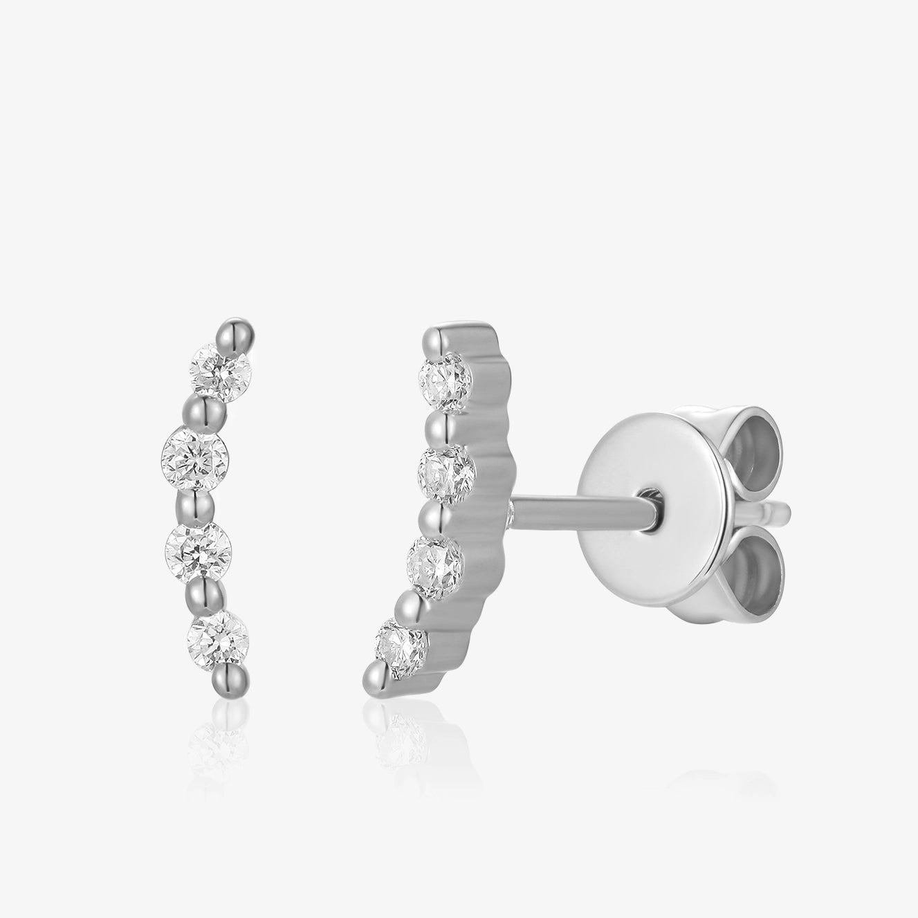 Lab Diamond Graduated 4-Stone Curve Bar Piercing