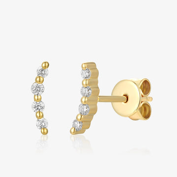 Lab Diamond Graduated 4-Stone Curve Bar Piercing