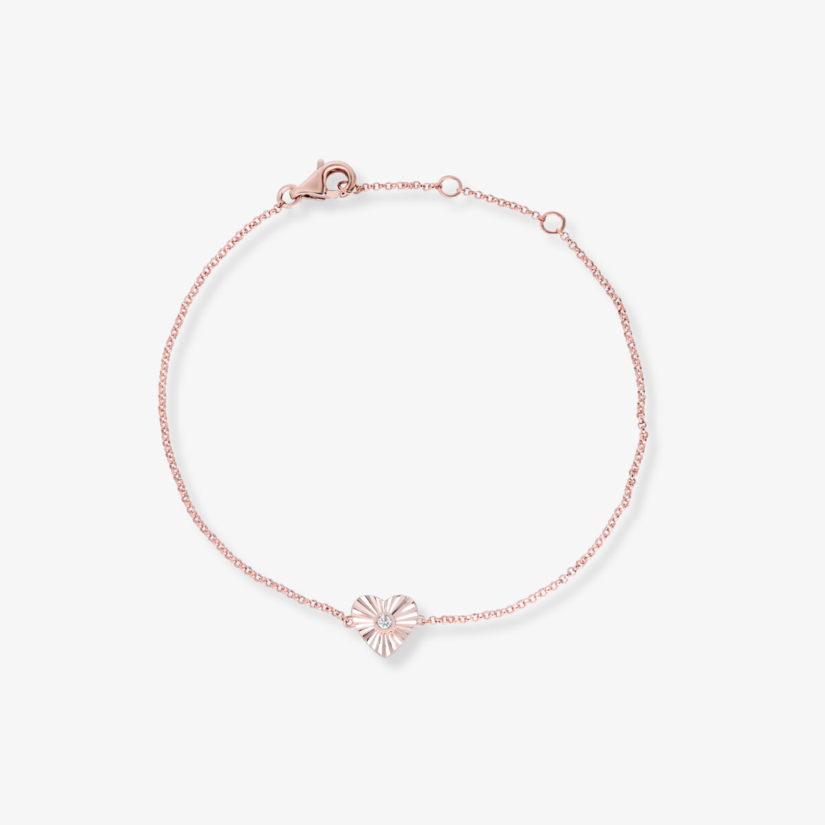 Pulsera con medallón de corazón y diamantes 