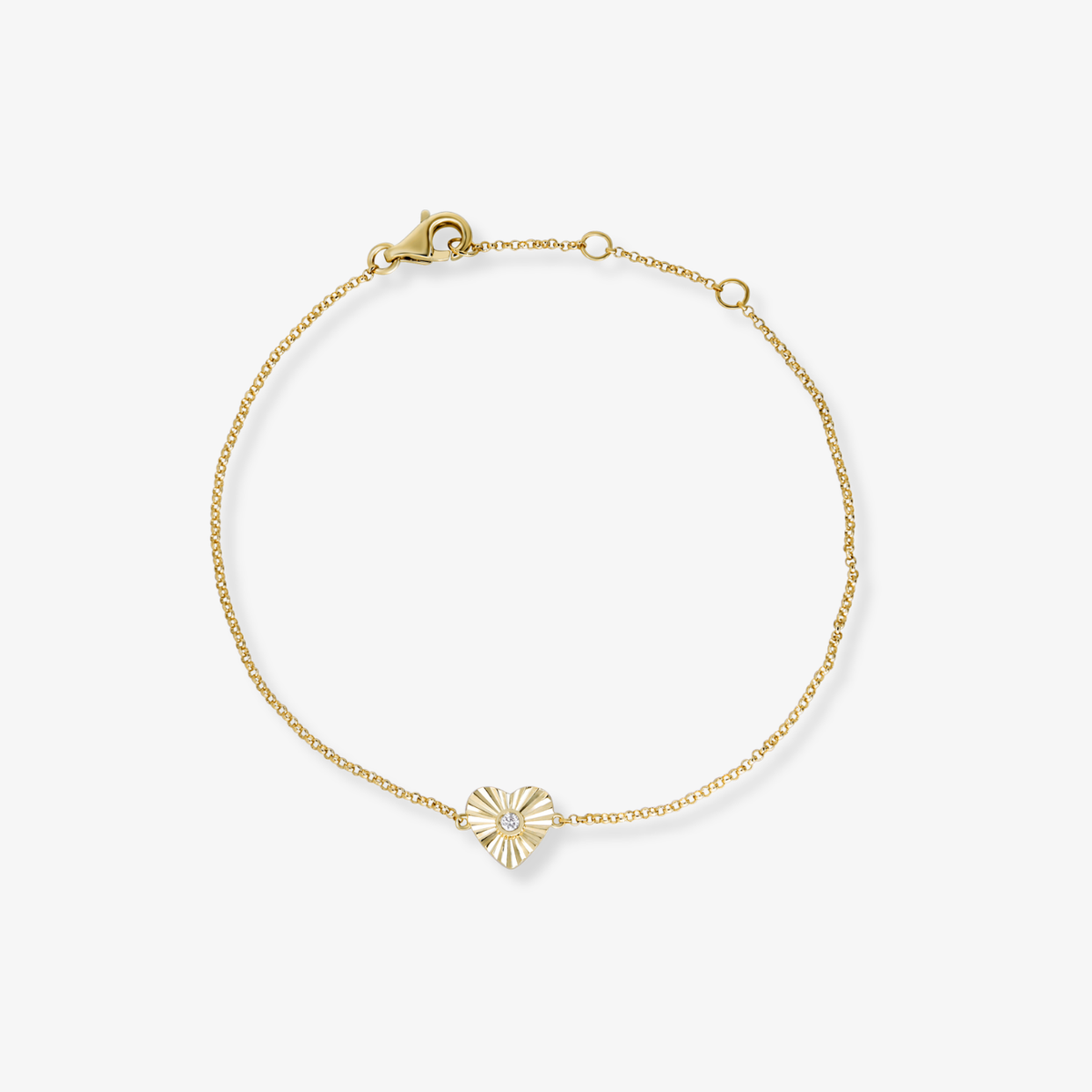 Pulsera con medallón de corazón y diamantes 