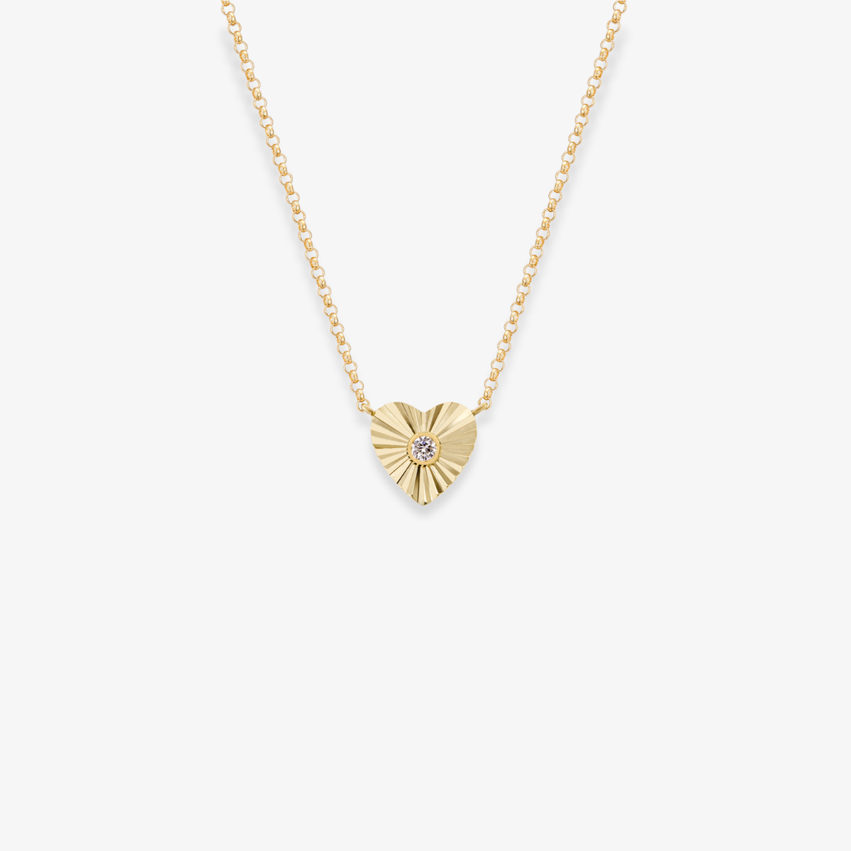 Medallion Heart with Diamond Stud Necklace