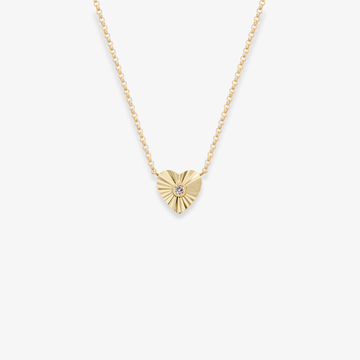 Medallion Heart with Diamond Stud Necklace