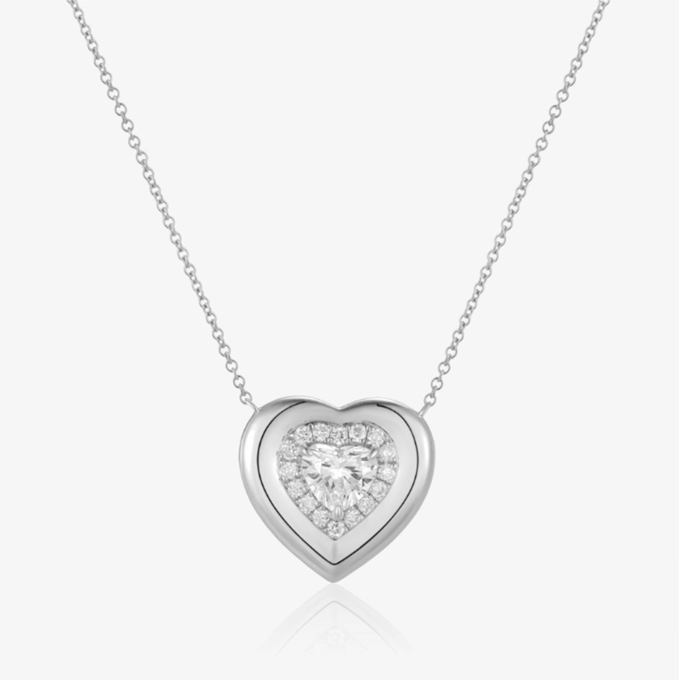 Collar de corazón grueso de laboratorio de 1 ct