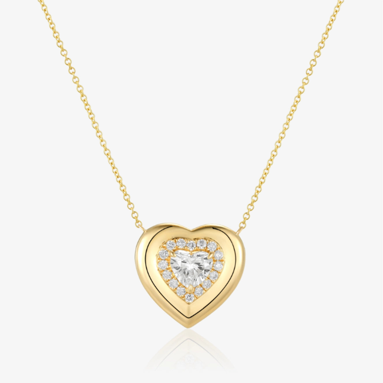 Collar de corazón grueso de laboratorio de 1 ct