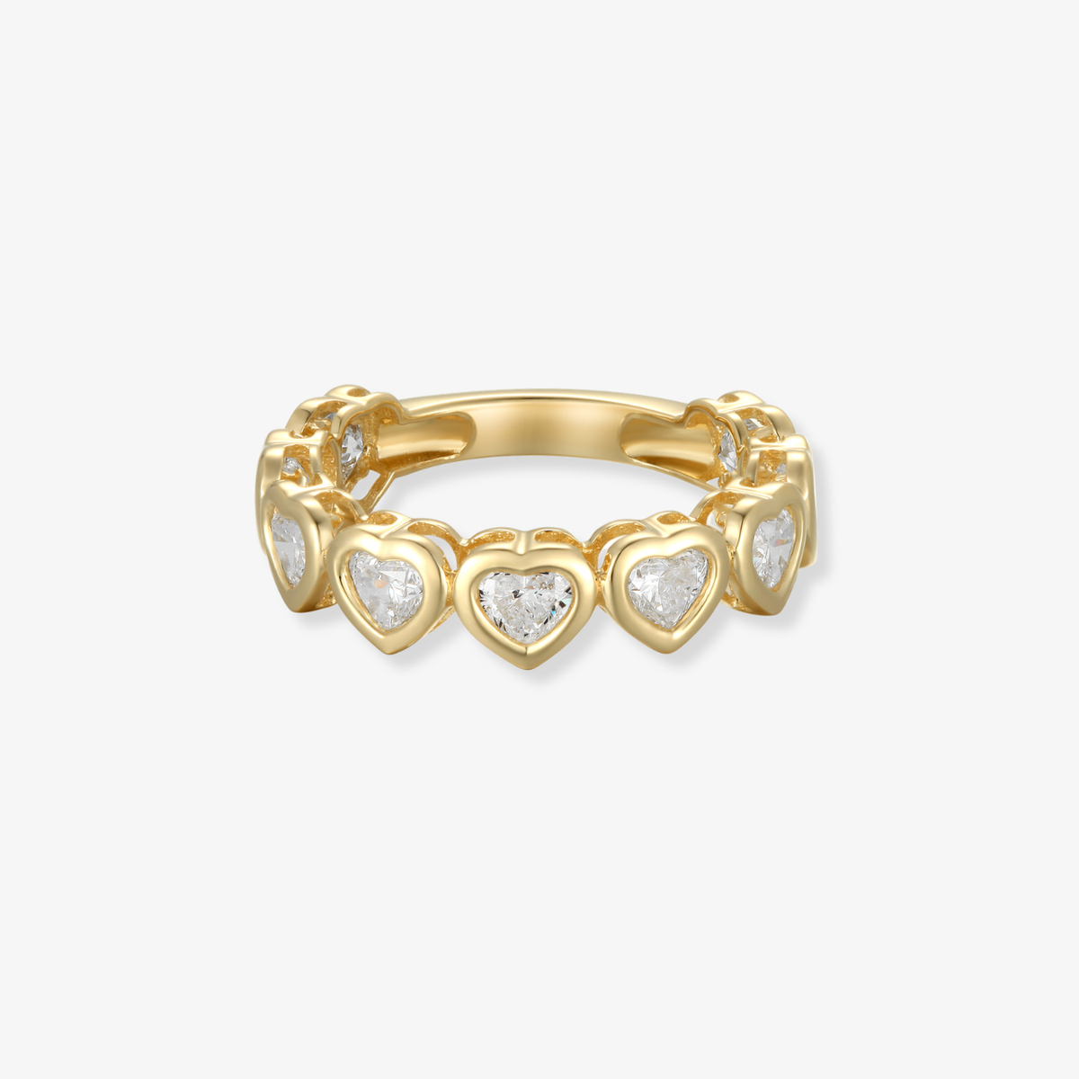 Heart Bezel Eternity Pinky Ring