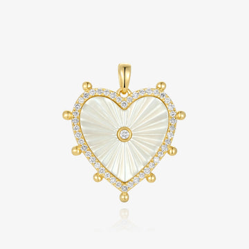 Heart with Lab Outline Diamond and Gold Balls
