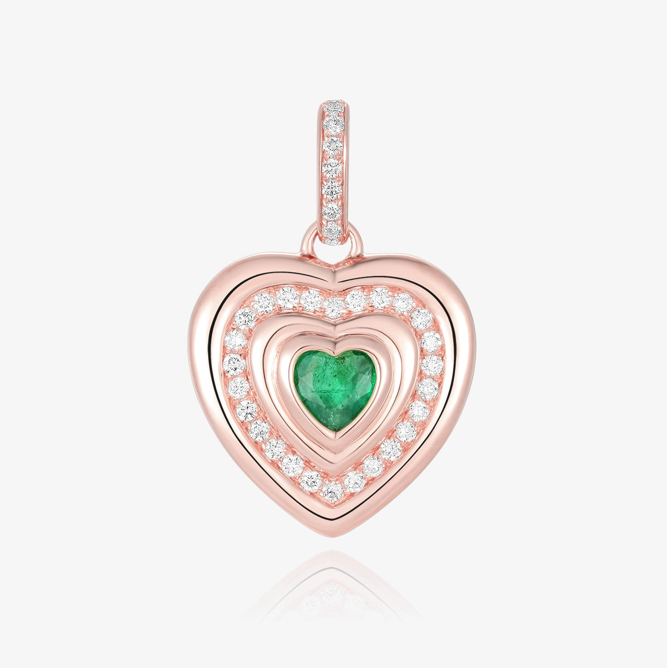 Gemstone and Lab Diamond Heart Charm