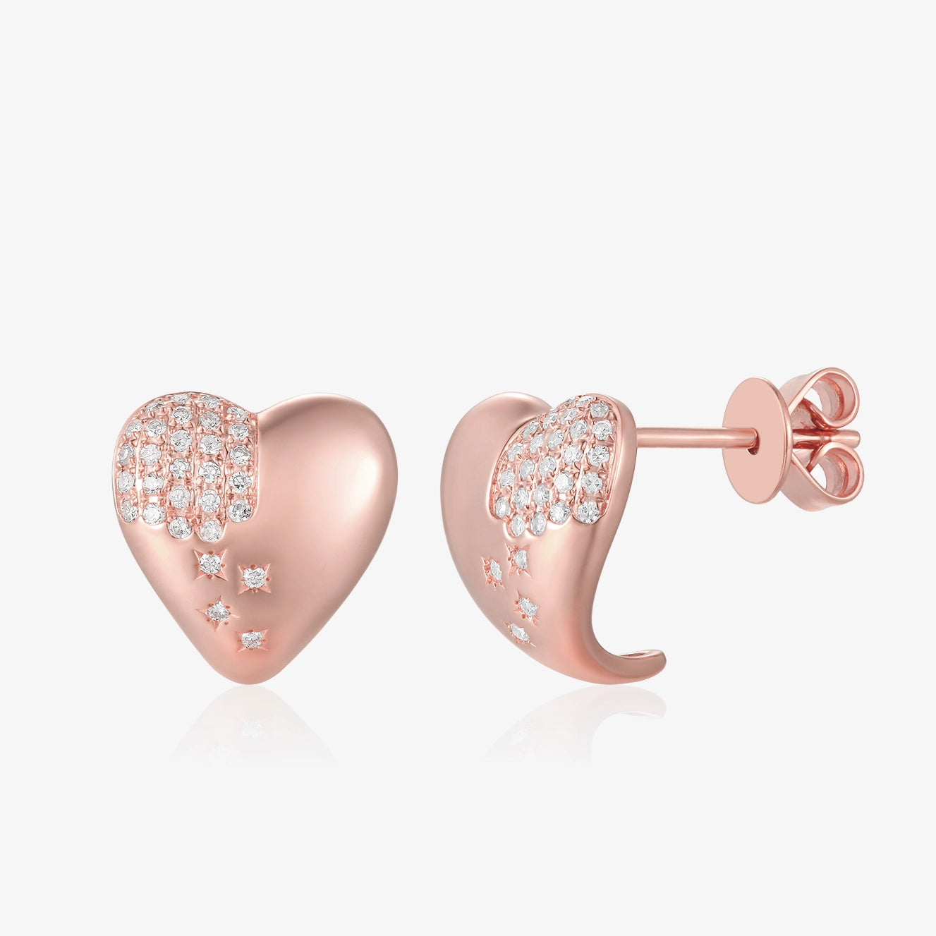 Chunky Gold Heart Earrings