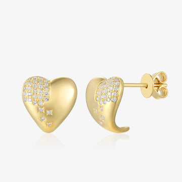 Chunky Gold Heart Earrings