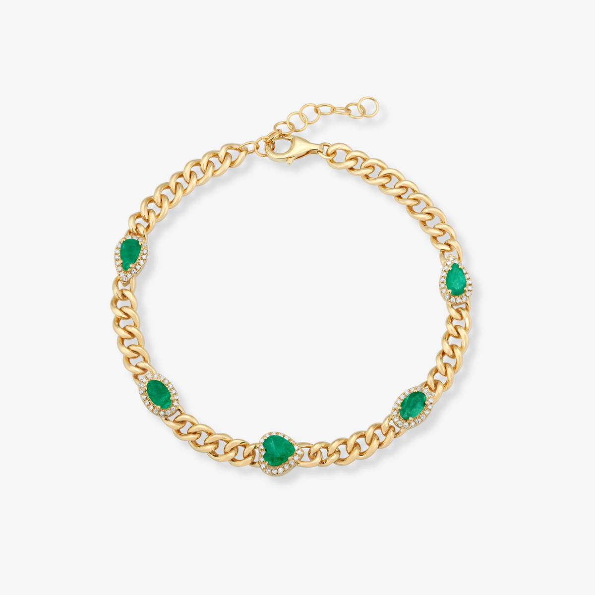 Multishape Gemstone Cuban Bracelet