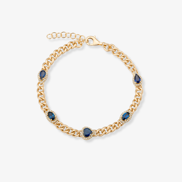 Multishape Gemstone Cuban Bracelet