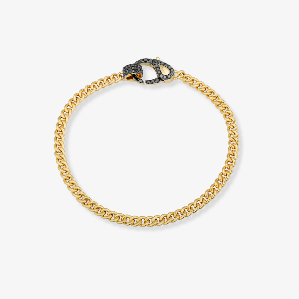 Pulsera de eslabones cubanos con cierre de diamante