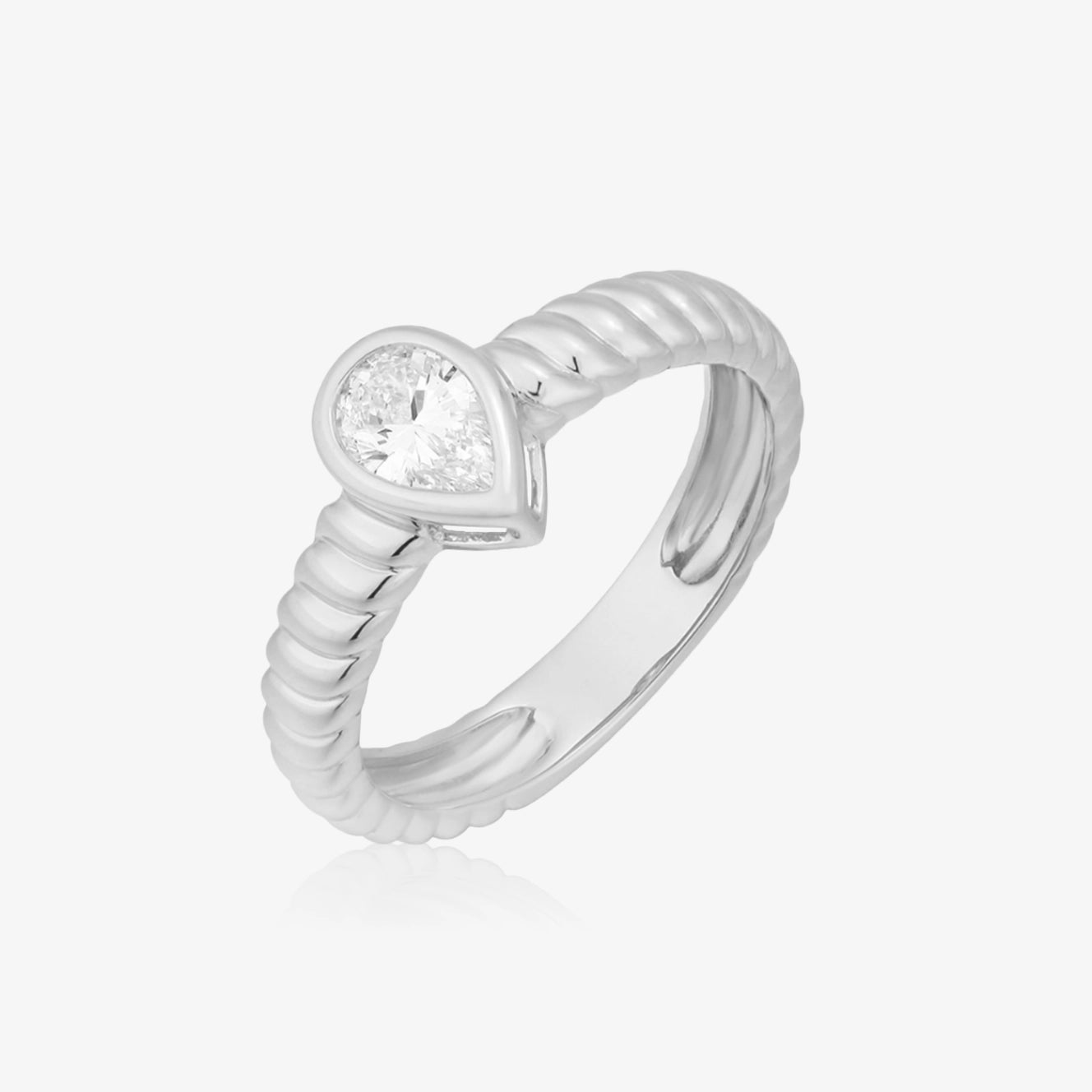 Lab Braided Ring with Diamond Center