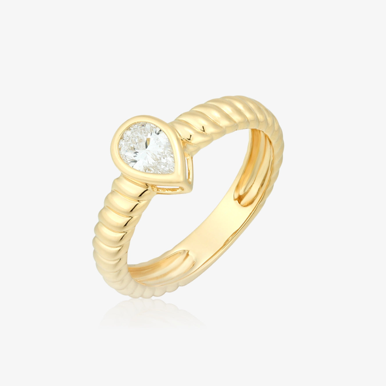 Lab Braided Ring with Diamond Center