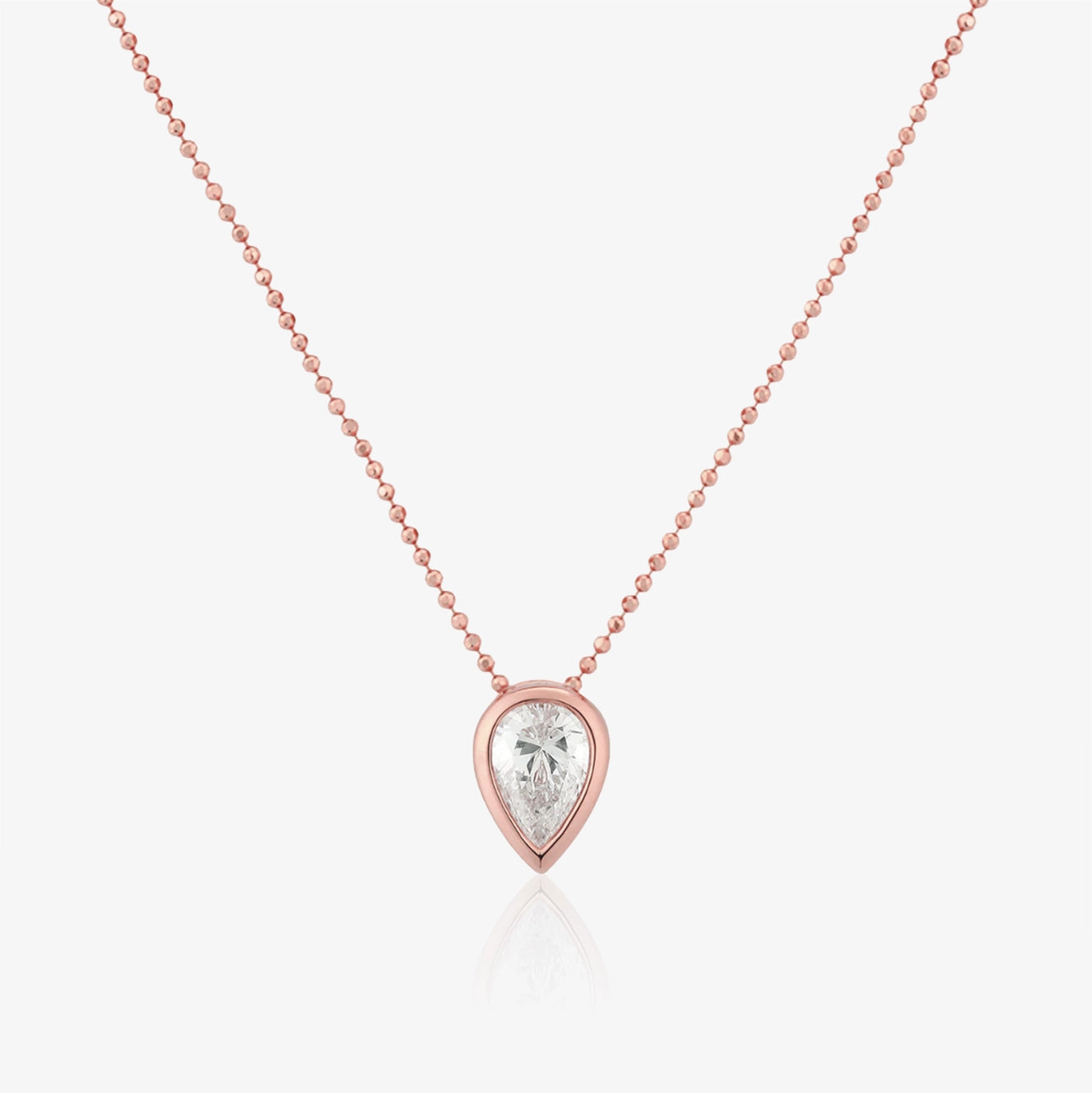 Collar de cadena con bola central de diamante de laboratorio