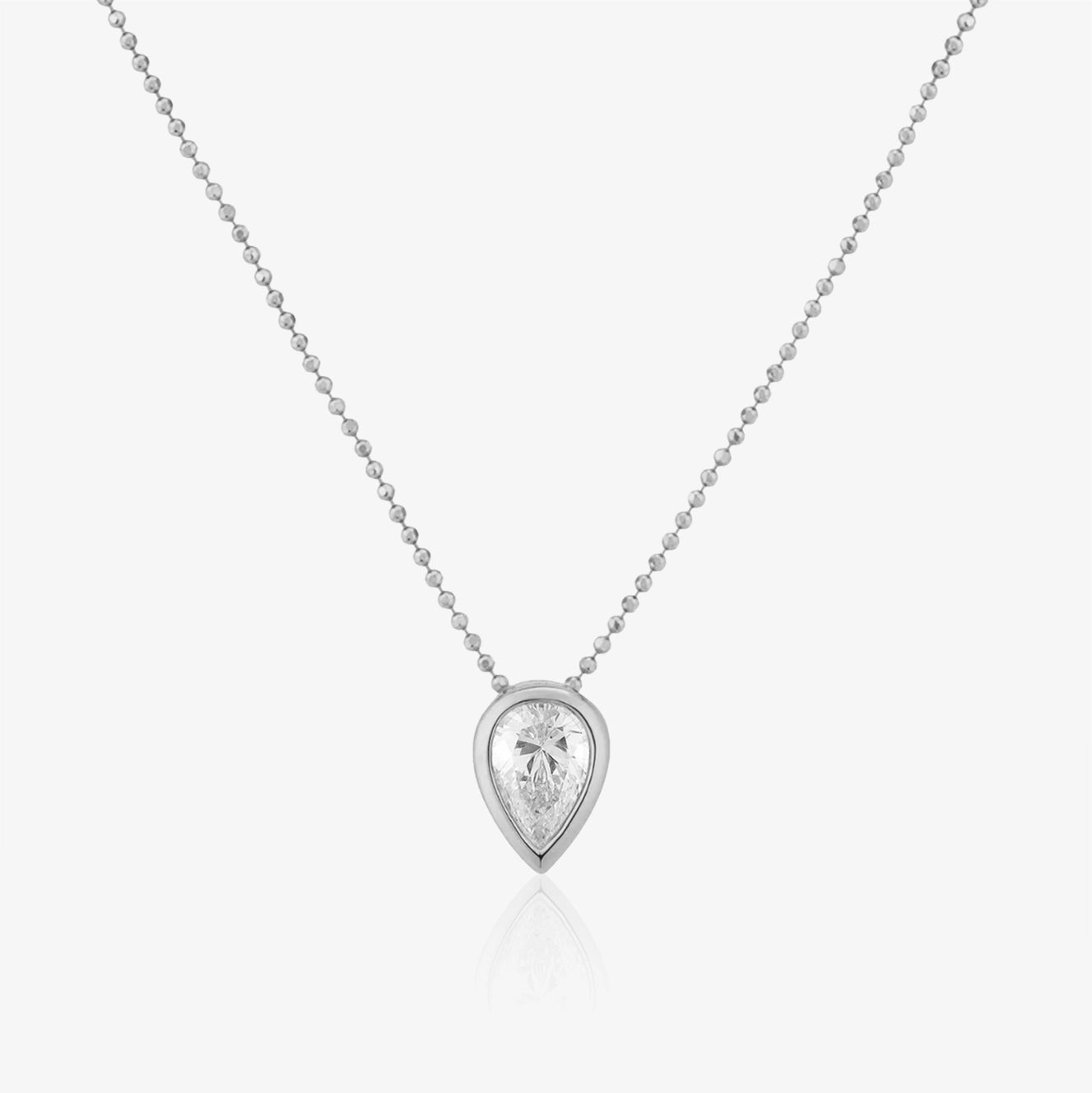 Collar de cadena con bola central de diamante de laboratorio