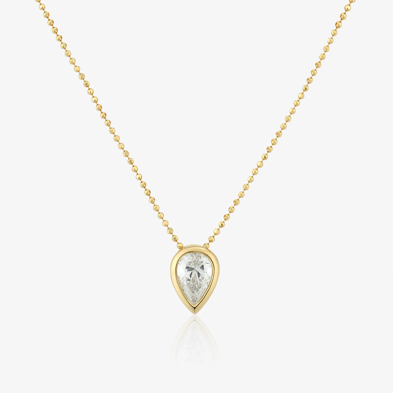 Collar de cadena con bola central de diamante de laboratorio