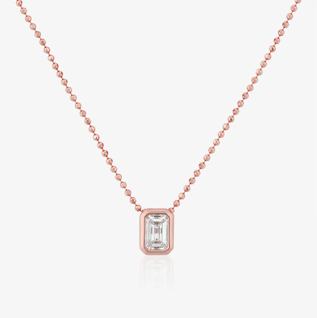 Collar de cadena con bola central de diamante de laboratorio