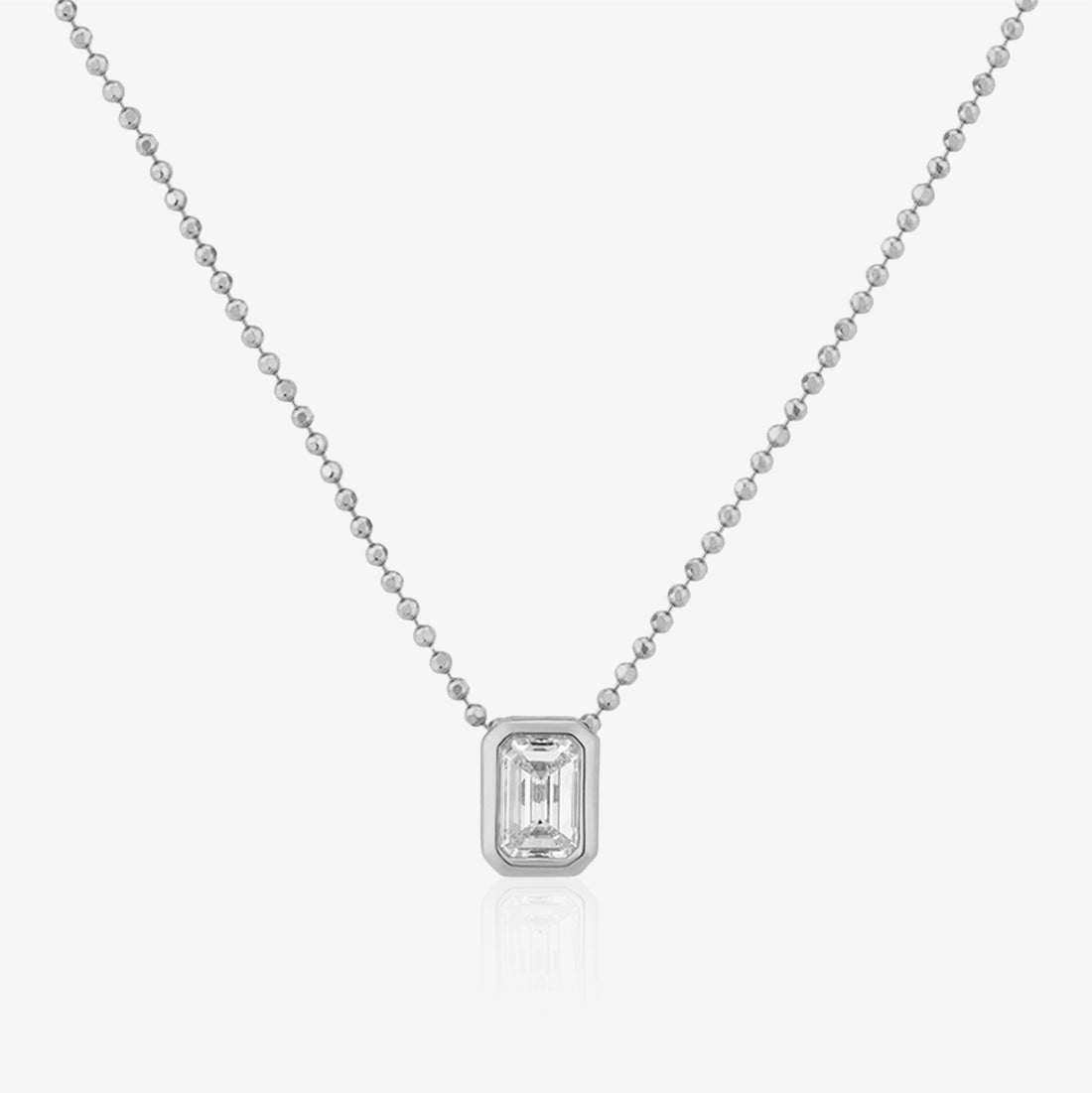 Lab Diamond Center Ball Chain Necklace