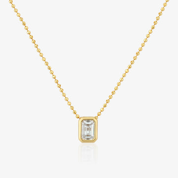 Collar de cadena con bola central de diamante de laboratorio