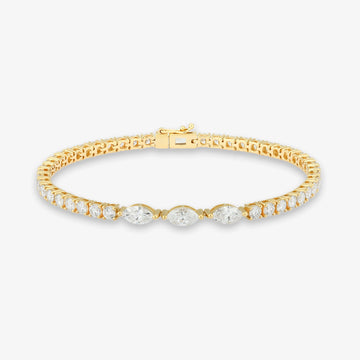 Pulsera de tenis de laboratorio con centro marquesa