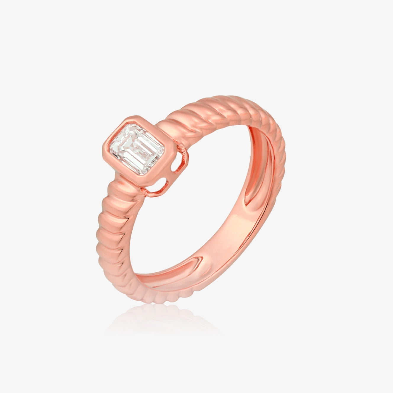 Lab Braided Ring with Diamond Center