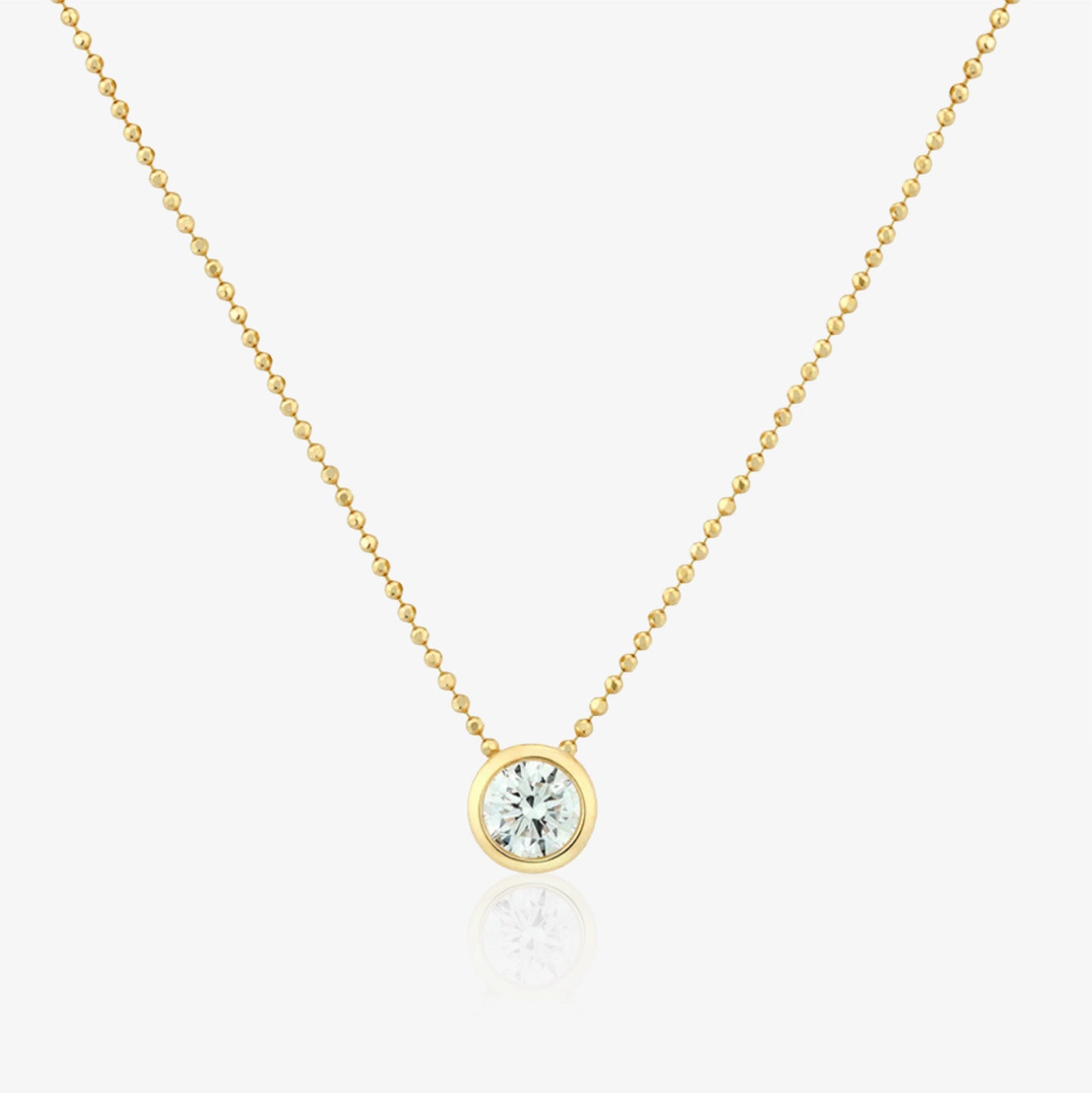 Collar de cadena con bola central de diamante de laboratorio