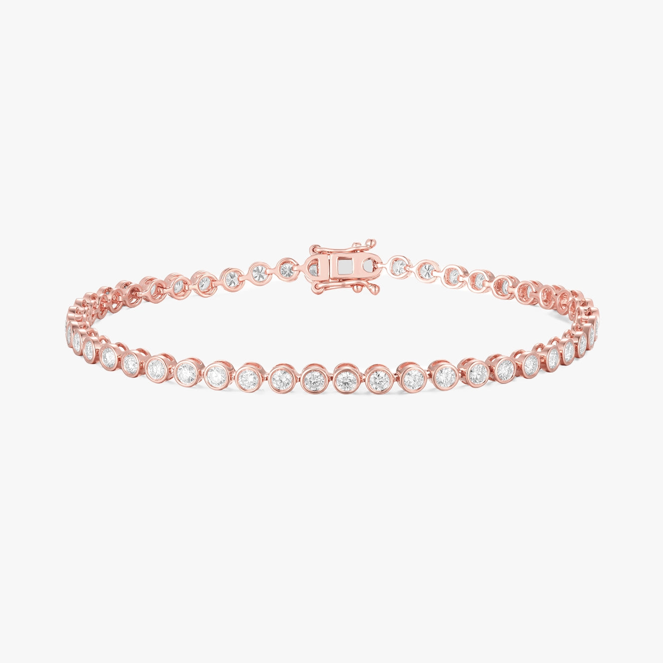 Lab Round Bezel Tennis Bracelet