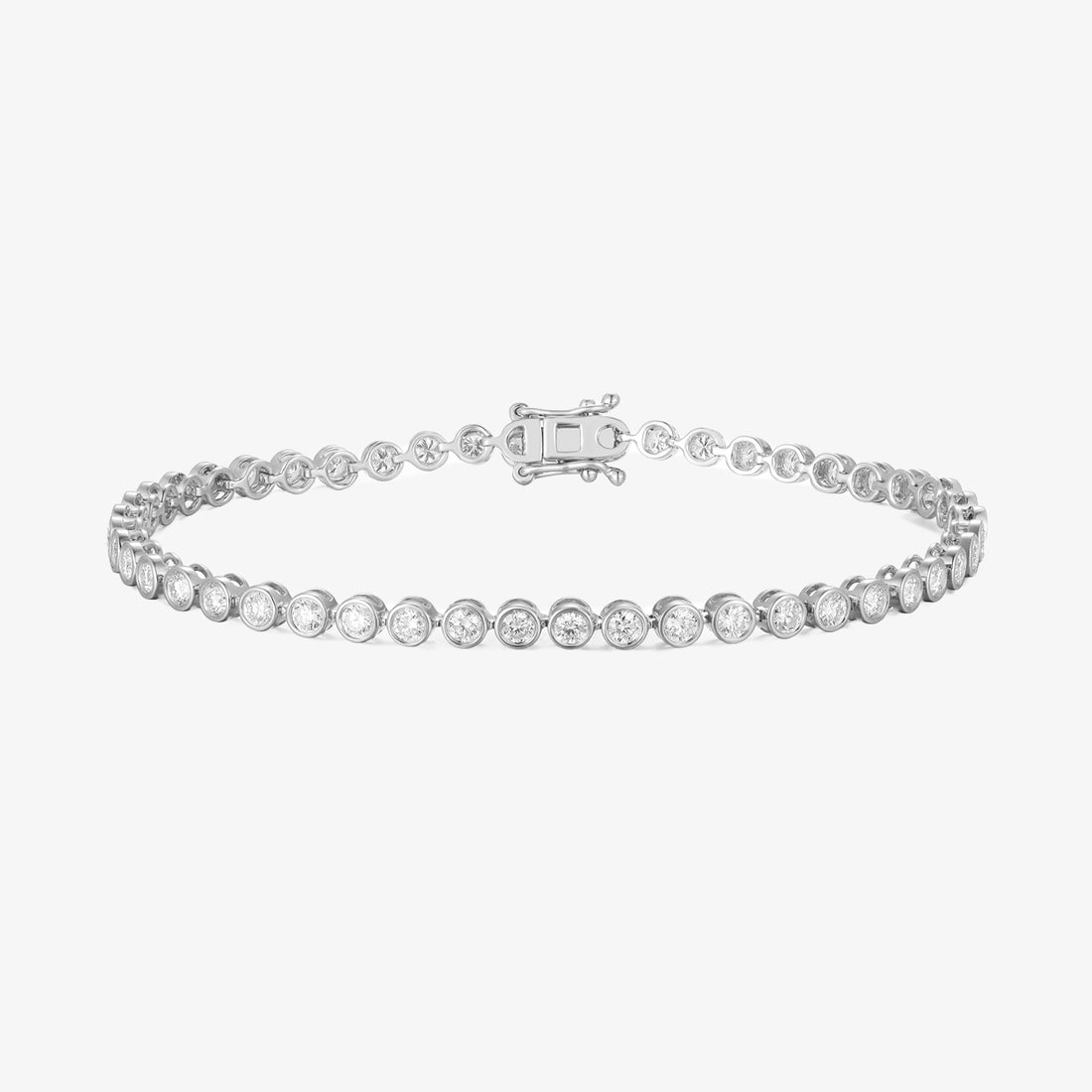 Lab Round Bezel Tennis Bracelet