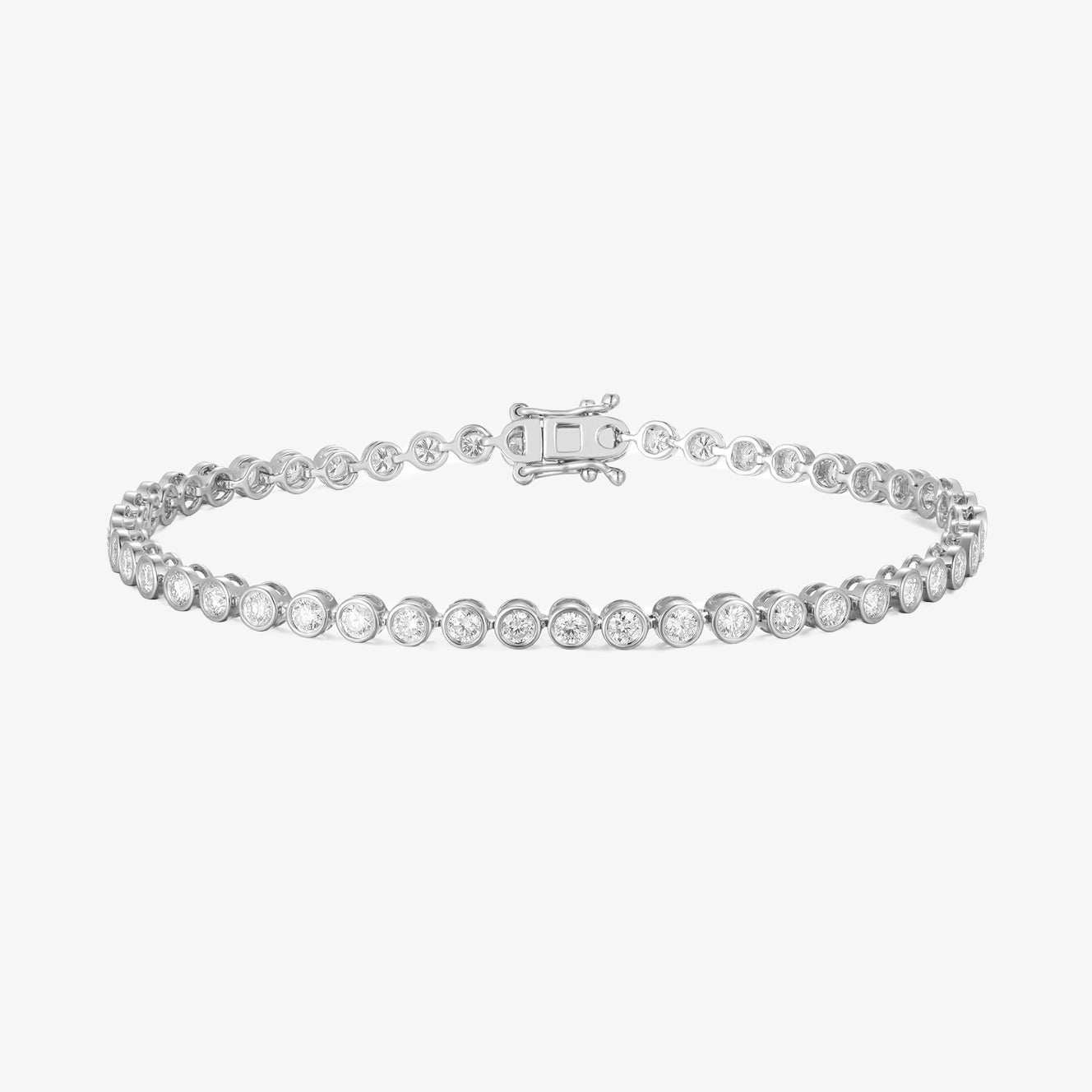 Lab Round Bezel Tennis Bracelet