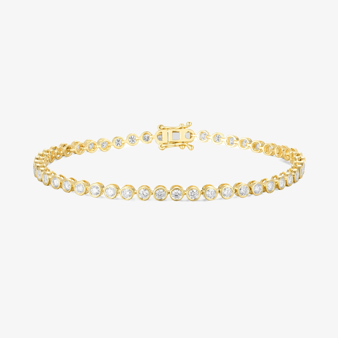 Lab Round Bezel Tennis Bracelet