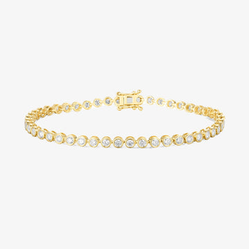 Lab Round Bezel Tennis Bracelet