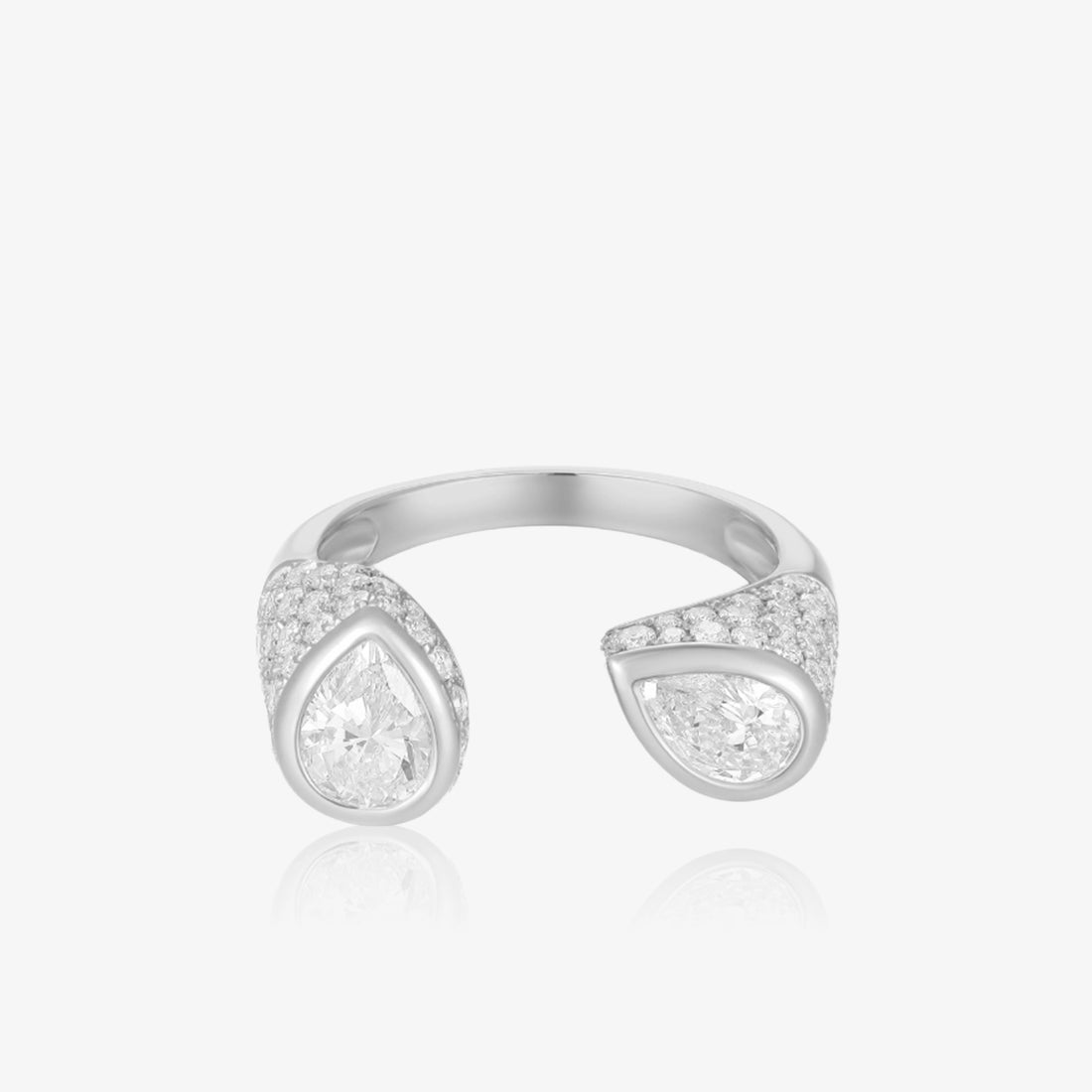 Lab Open Pear Bezel Diamond Ring