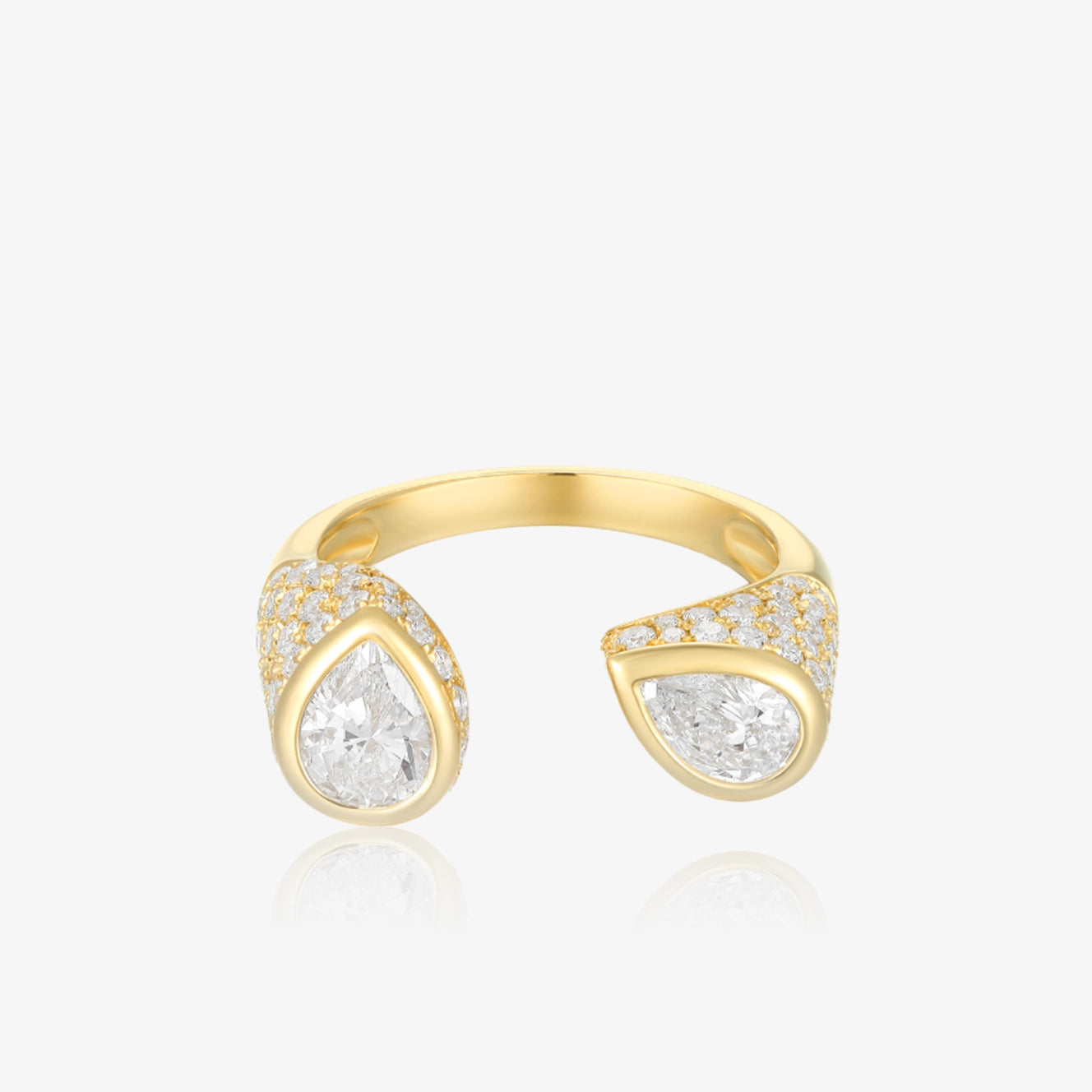 Lab Open Pear Bezel Diamond Ring