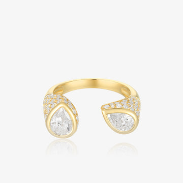 Lab Open Pear Bezel Diamond Ring