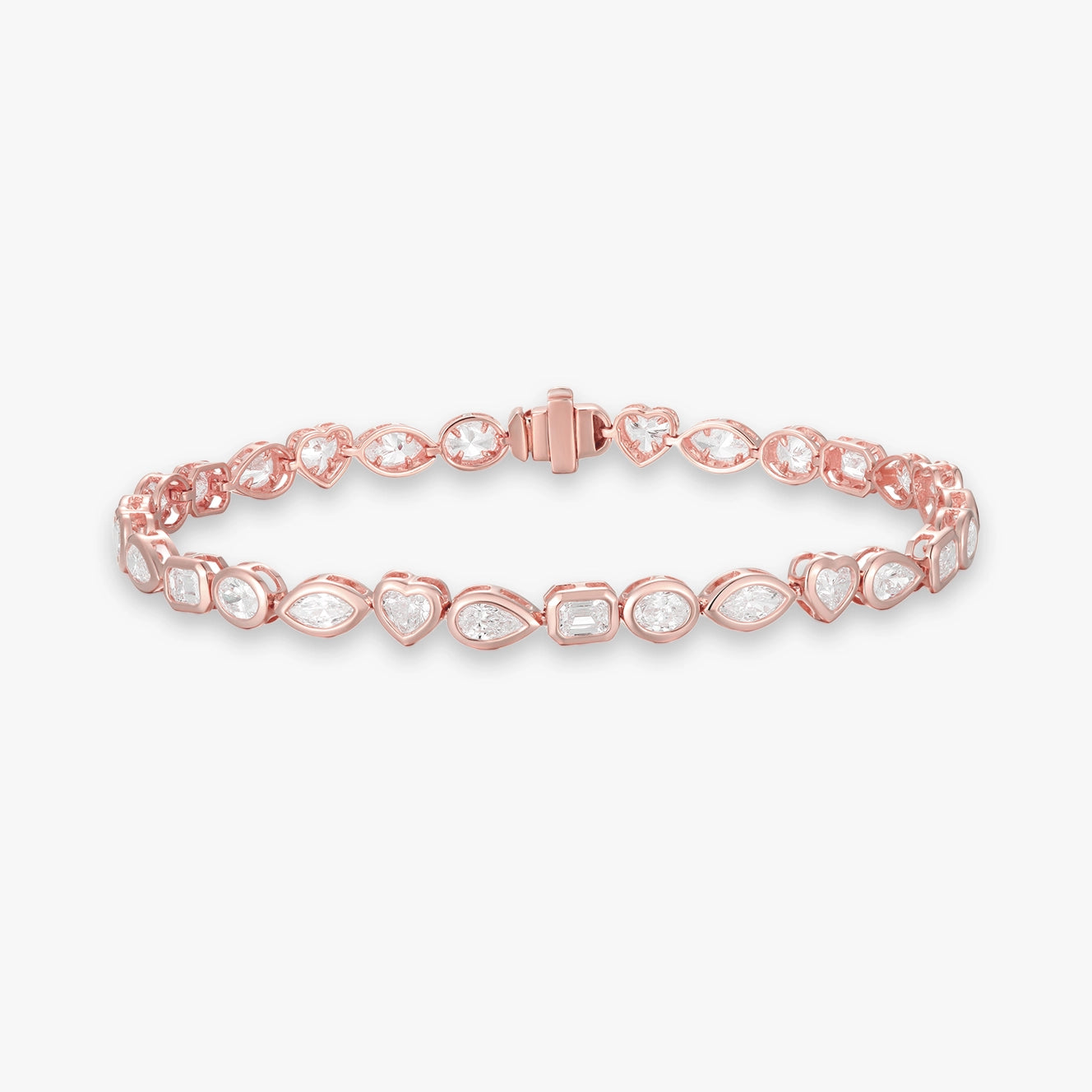 Lab Multishape Bezel Tennis Bracelet