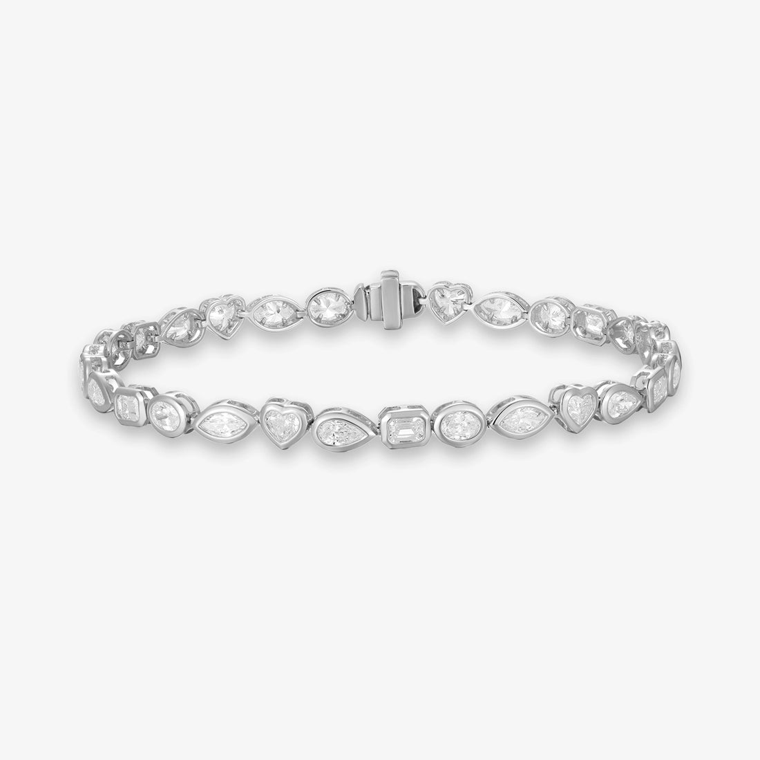 Lab Multishape Bezel Tennis Bracelet