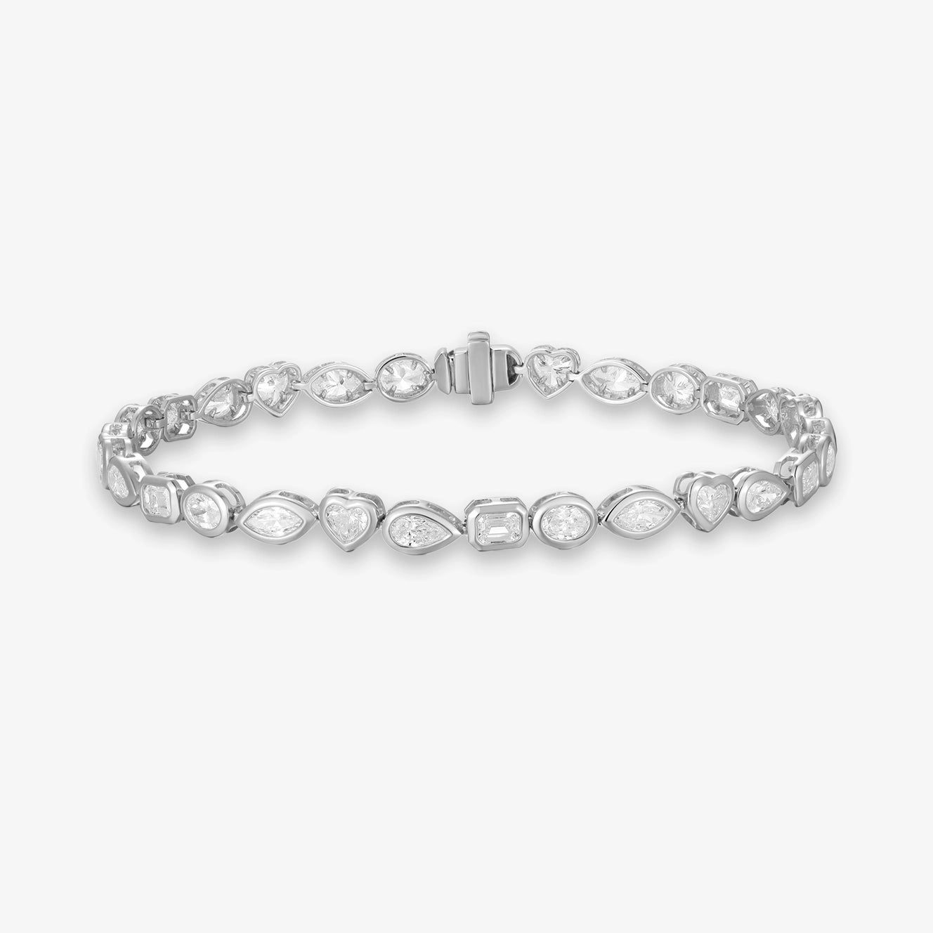 Lab Multishape Bezel Tennis Bracelet