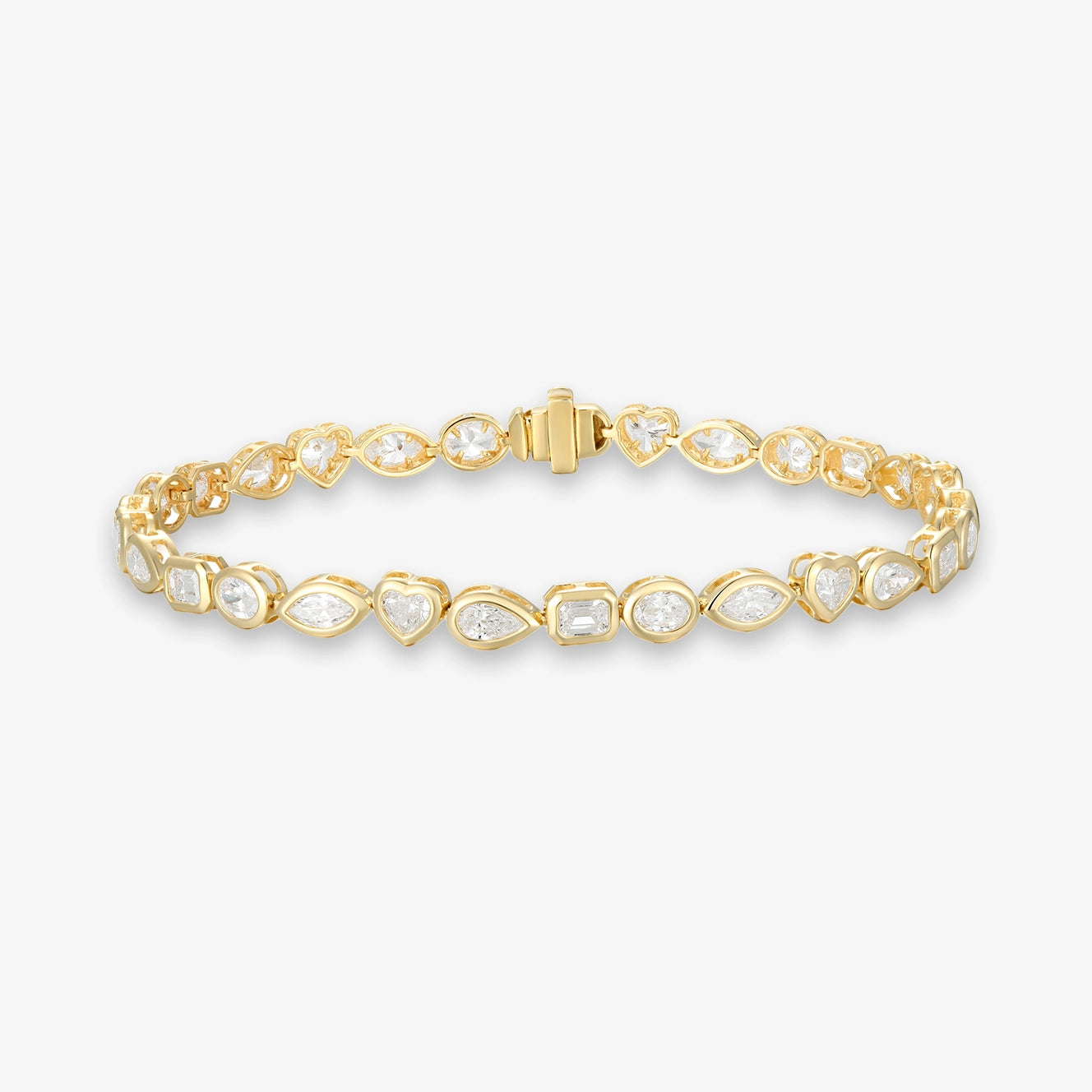 Lab Multishape Bezel Tennis Bracelet