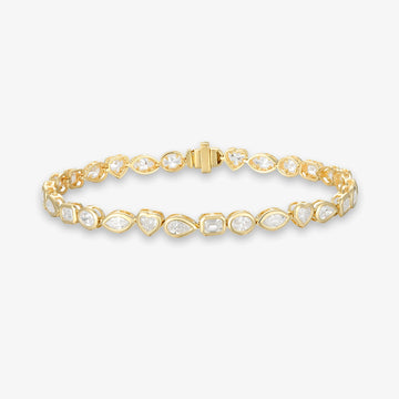 Lab Multishape Bezel Tennis Bracelet