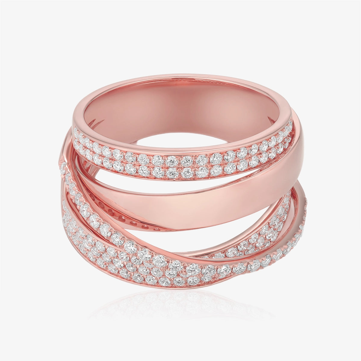 Rows with Cross Band Statement Ring
