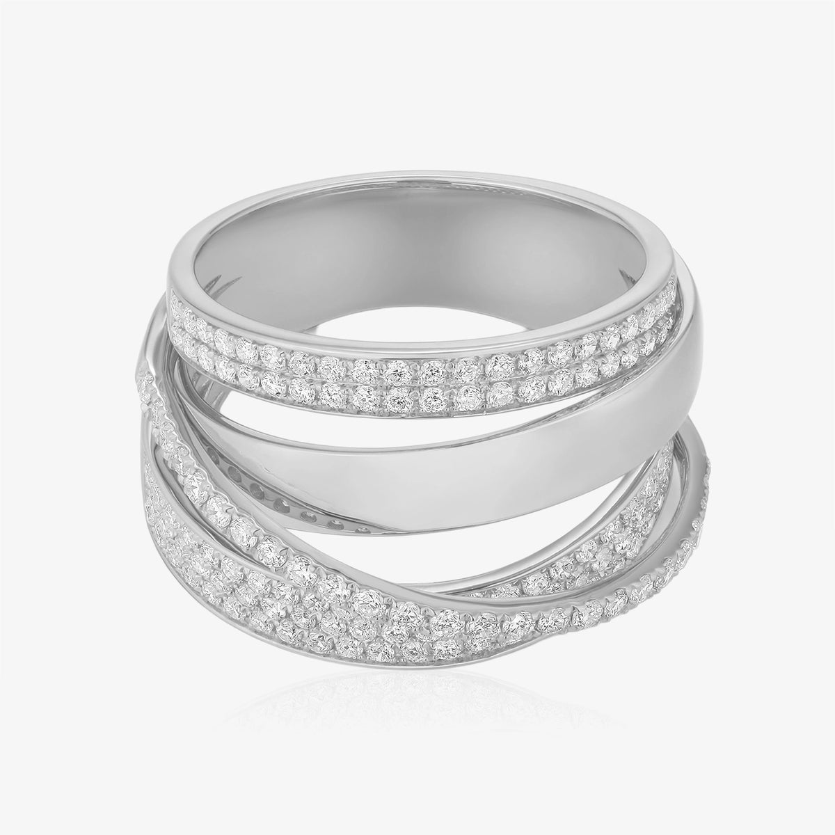 Rows with Cross Band Statement Ring