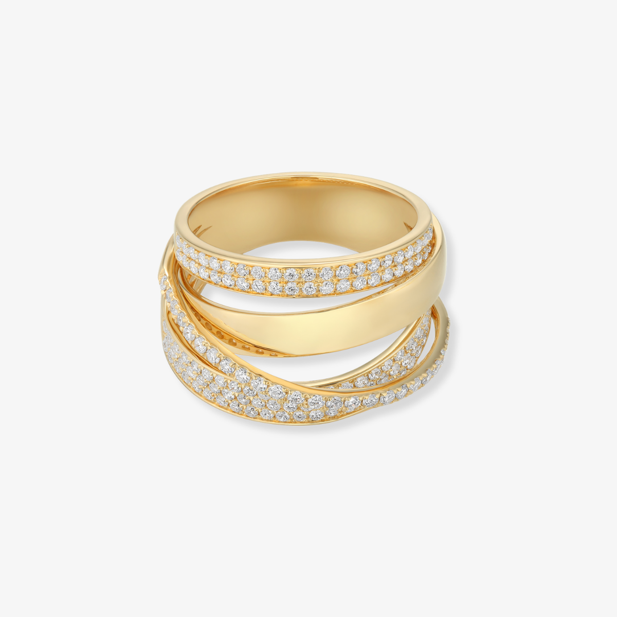 Rows with Cross Band Statement Ring