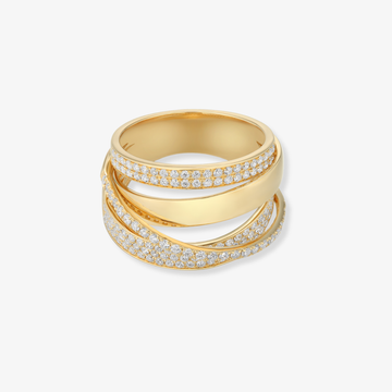 Rows with Cross Band Statement Ring