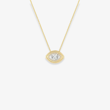Marquise with Outline Gold and Diamond Necklace