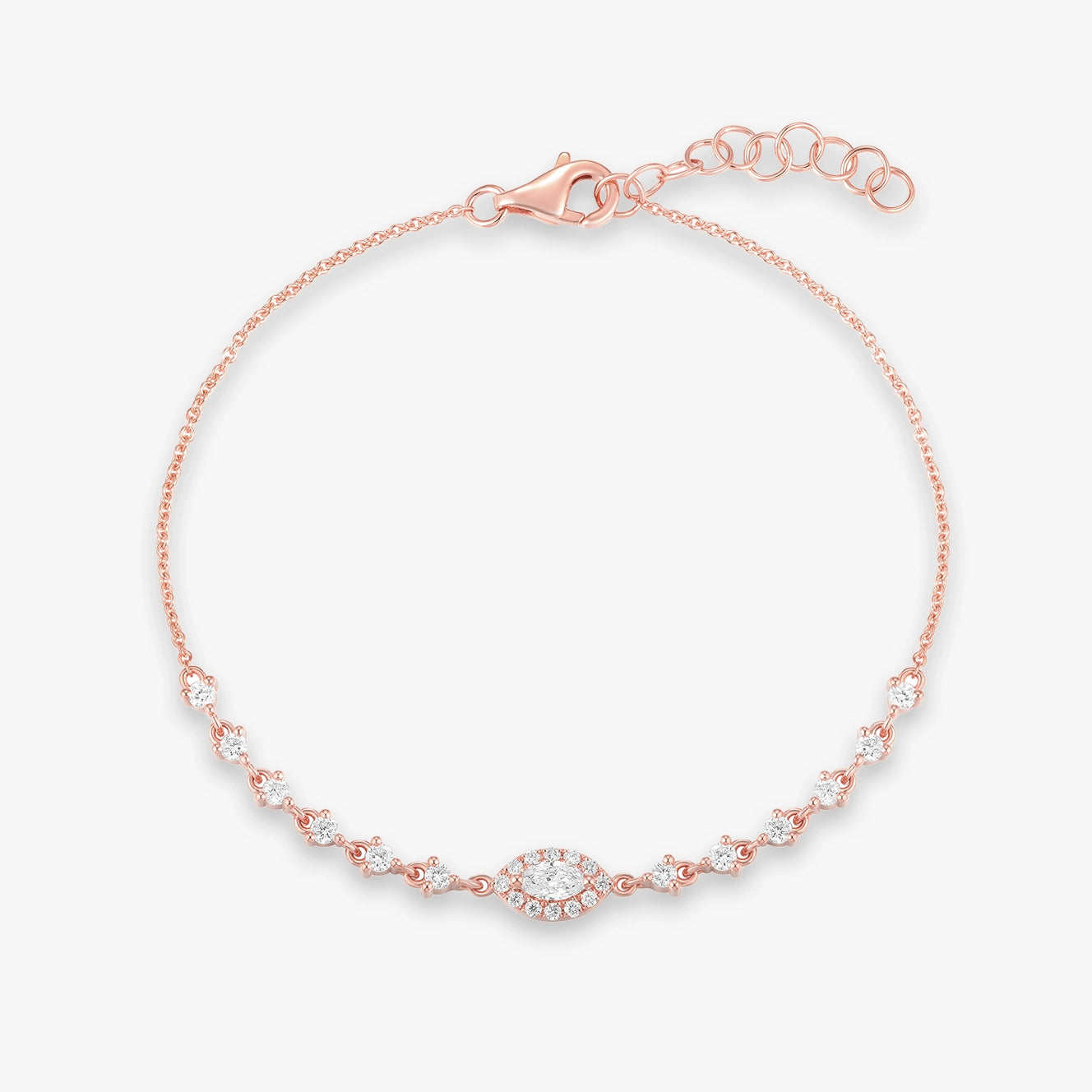 Lab Marquise Diamond Eye Bracelet
